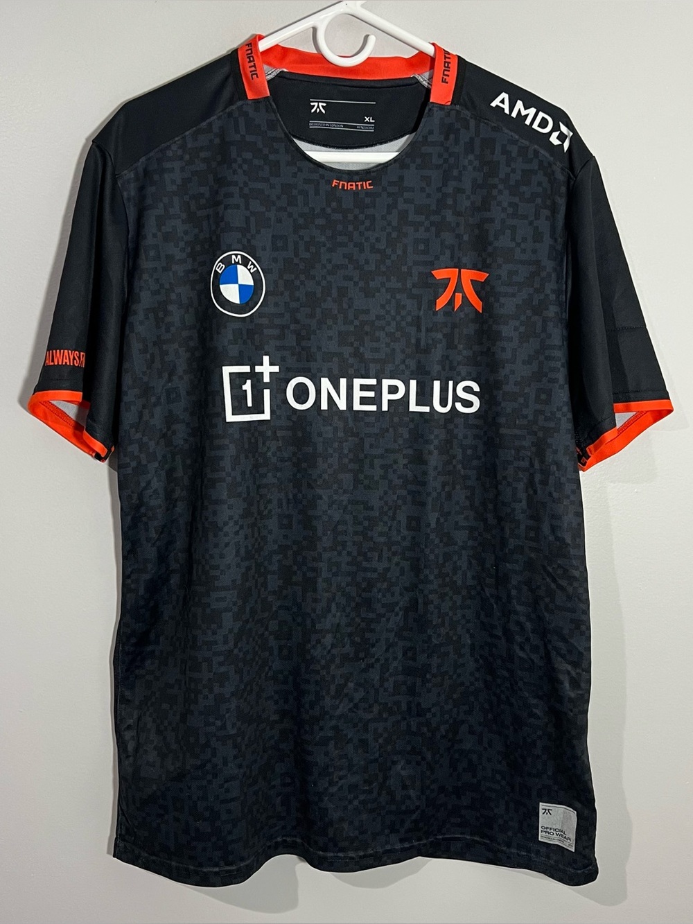 FNATIC Esports BMW One Plus Counter Strike LoL Black 2020 Gaming Jersey Mens XL